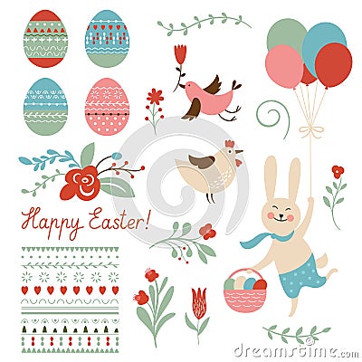 Easter graphic elements Vector Illustration