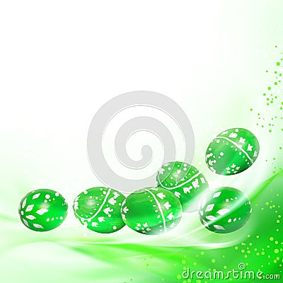 Easter green background with eggs Stock Photo