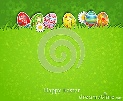 Easter green background Vector Illustration