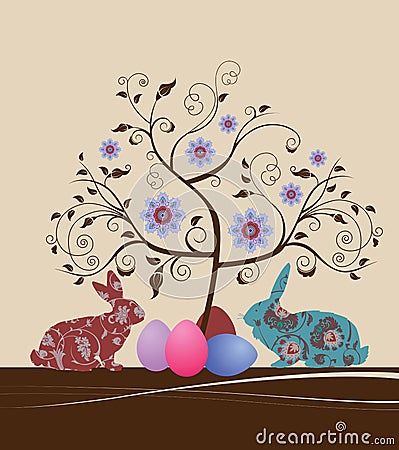 Easter greeting card. Vector Illustration