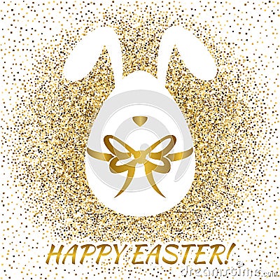 Easter greeting card with funny bunny Vector Illustration