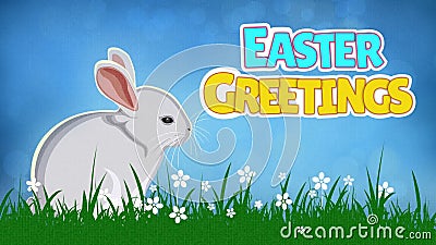 Easter Greetings Bunny Twitch Loop Stock Footage - Video of field,  graphics: 67441416