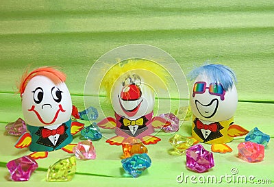 Easter happy egg, funny pictures Stock Photo