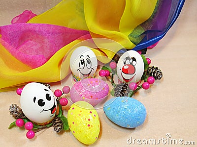 Easter happy egg, funny pictures Stock Photo
