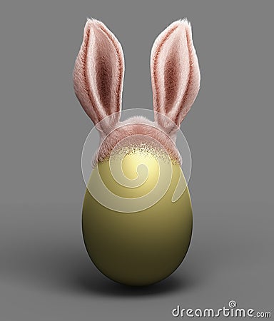 Easter holiday egg with Easter Bunny ears Stock Photo