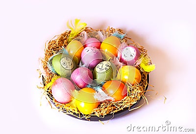 Easter holiday festive composition. Food decor Stock Photo