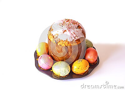 Easter holiday festive composition. Food decor Stock Photo