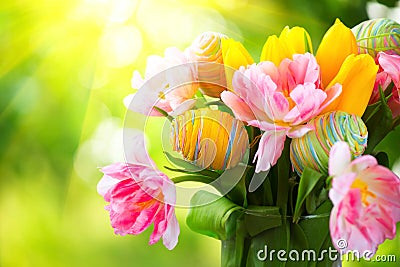 Easter holiday flowers bunch Stock Photo