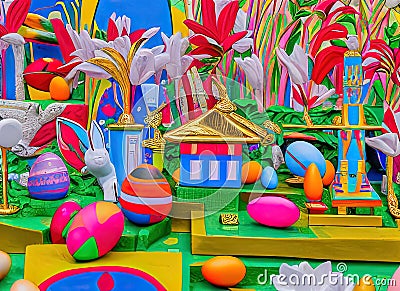 Easter Holiday Scene in Banjarbaru,Kalimantan Selatan,Indonesia. Stock Photo