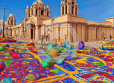 Easter Holiday Scene in Chiclayo,Lambayeque,Peru. Stock Photo