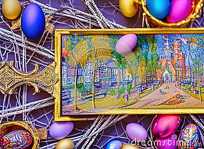 Easter Holiday Scene in Duisburg,North Rhine-Westphalia,Germany. Stock Photo