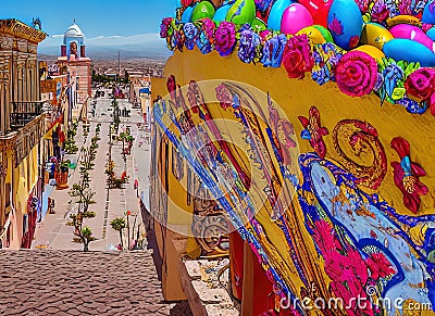 Easter Holiday Scene in Fresnillo,Zacatecas,Mexico. Stock Photo