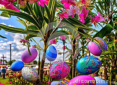 Easter Holiday Scene in Kissimmee,Florida,United States. Stock Photo