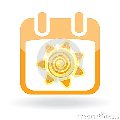 Easter icon - calendar with sun Vector Illustration