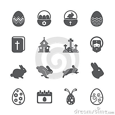 Easter icon set Vector Illustration