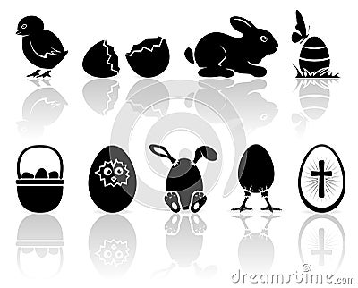 Easter icons Vector Illustration