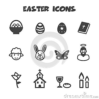 Easter icons Vector Illustration