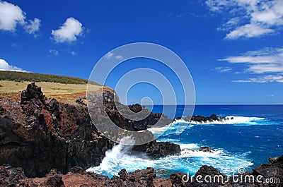 Easter Island Coastline Stock Photo