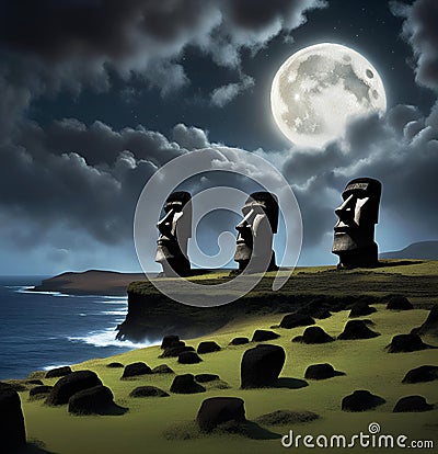 Easter Island depiction Stock Photo