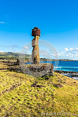 Easter Island, Moais Tahai Archaeological Complex, Rapa Nui National Park, Chile Stock Photo