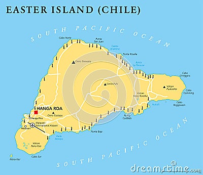 Easter Island Political Map Vector Illustration