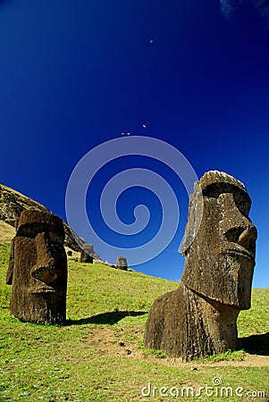 Easter Island Statues Stock Photo