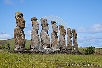 Easter Island Statues Stock Photo