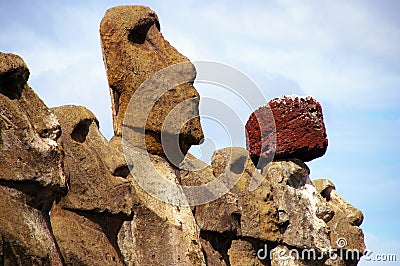 Easter Island Statues- Tongariki Stock Photo