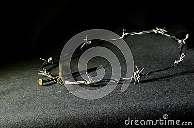 Easter, Jesus,Religion, torture, sacrifice, nails, crown, pain, Stock Photo