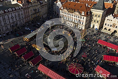 2015 Easter markets in front of the Church of Mother of God before Tyn in Prague Editorial Stock Photo