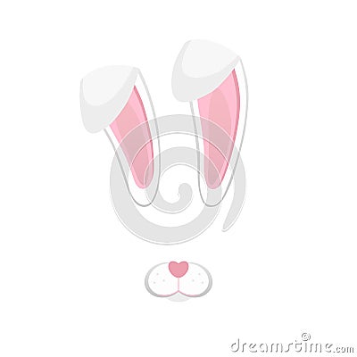 Easter mask with bunny ears isolated Vector Illustration