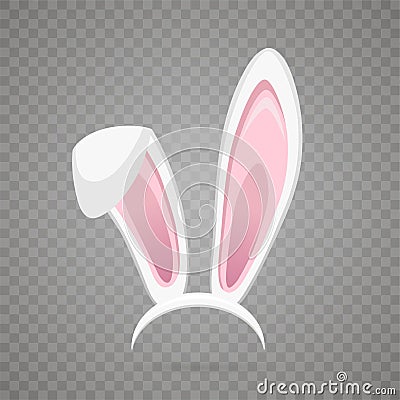 Easter mask with bunny ears isolated Vector Illustration