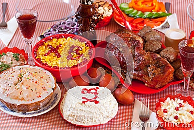 Easter meal Stock Photo