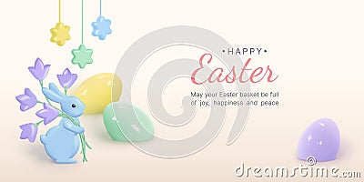 Happy Easter greeting card Vector Illustration