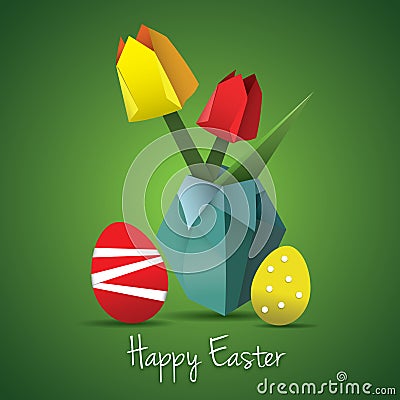 Easter origami card Stock Photo