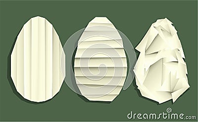 Easter origami decorations with holiday elements Vector Illustration