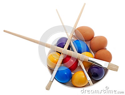 Easter, painted easter eggs Stock Photo