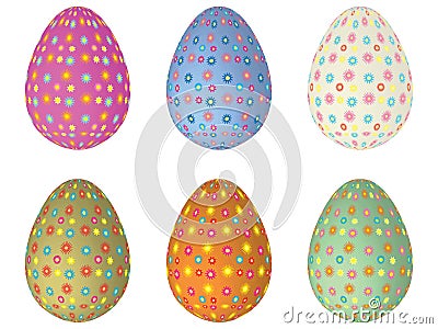 Easter painted eggs Vector Illustration