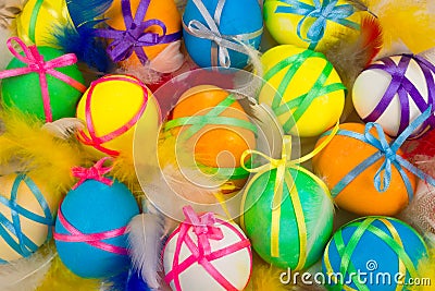 Easter painted eggs Stock Photo