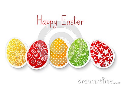 Easter paper eggs Vector Illustration