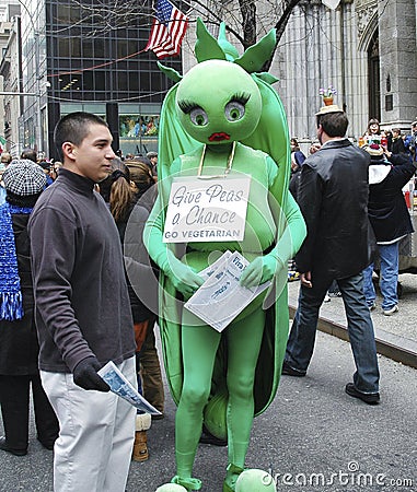 The Easter Parade in front of St. Patrick`s Cathedral on 5th avenue in New York City Editorial Stock Photo