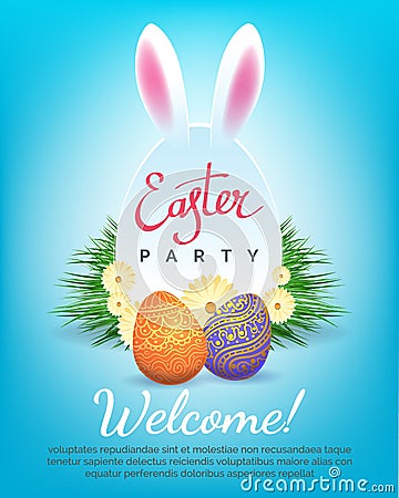 Easter party invitation Vector Illustration