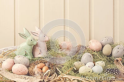 Easter pastel colored decoration Stock Photo