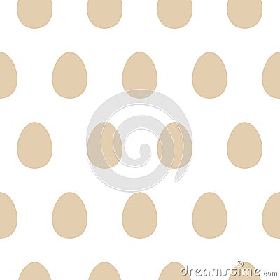 Easter pattern with eggs. Simple ornament, white and beige color. Vector Illustration