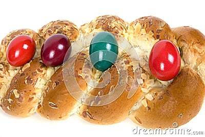 Easter plaited Danish pastry Stock Photo