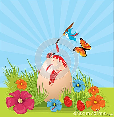 Easter postcard Vector Illustration