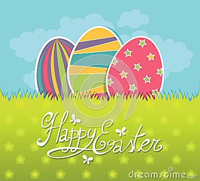 Easter postcard Vector Illustration