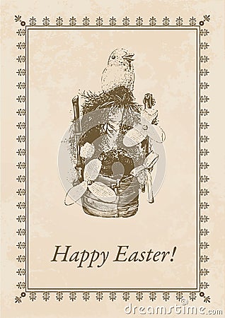 Easter Postcard Vector Illustration