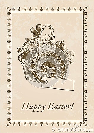 Easter Postcard Vector Illustration