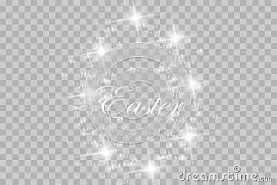 Easter postcard with eggs and wishes. Vector Vector Illustration